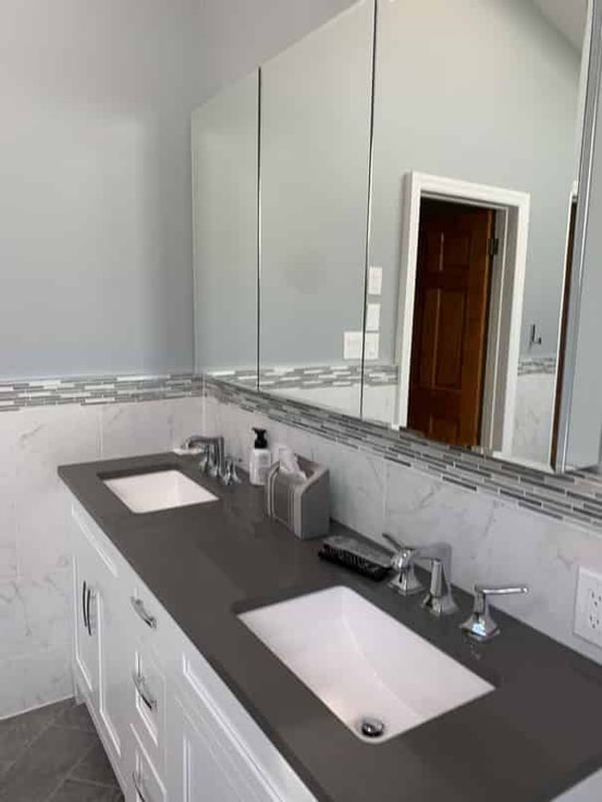sink and backsplash from nassau county bathroom remodel job